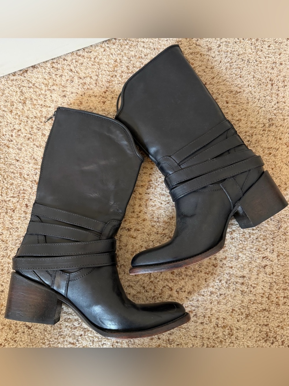 Freebird Pikes Handmade Leather Boots in Black, Size 9 - Picture 10 of 11